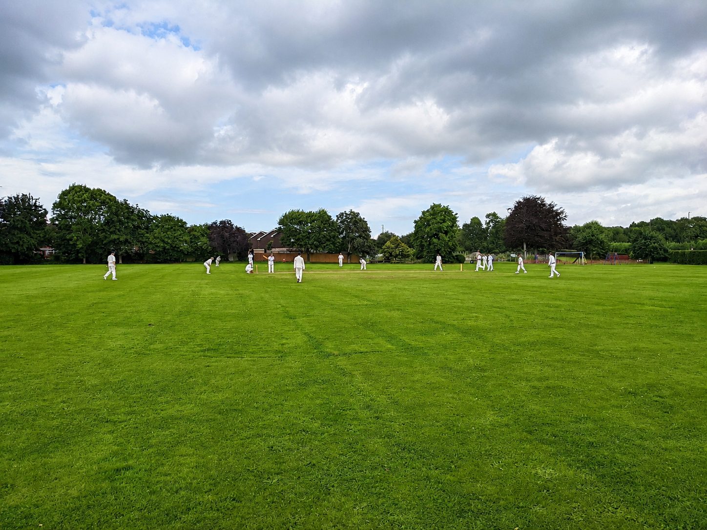 A cricket match at The Rec, Mereworth.